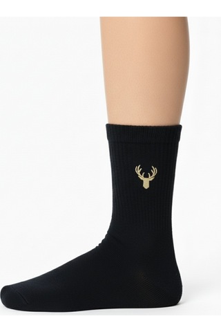 Premium Unisex Geyik Nakışlı Kadın Erkek Çorap 6 Lı Set Yazlık Kışlık Pamuklu Çorap Kutulu Çok Renkli