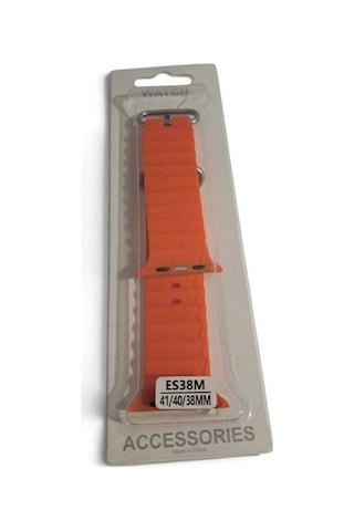 Apple Watch 38/40/41 Mm Uyumlu Turuncu Silikon Kordon Kayış Series 3/4/5/6/7/8/9/se Turuncu - 907225730