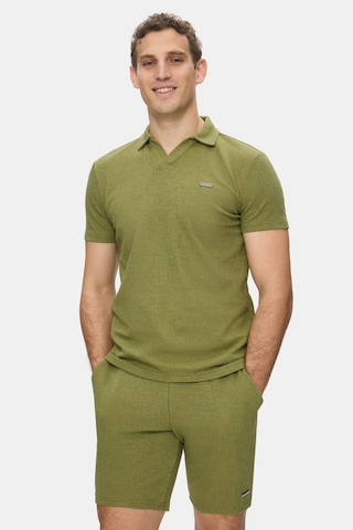 Felıpe Haki Polo Yaka Krinkıl Hafif Kumaş Metal Logolu Standard Fit Erkek Tshirt Haki