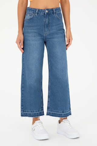 U.S. Polo Assn. Kadın Mavi Flare Cropped Fit Jean Pantolon 50282856-DN0022