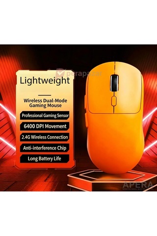 Kablosuz Bluetooth Ve Usb Alıcılı Gaming Mouse Sessiz Tık Type-c Şarjlı 6400 Dpı 3 Modlu Bilgisayar Laptop Oyuncu Faresi Cn10 Uczzzm223mouseturuncu-3