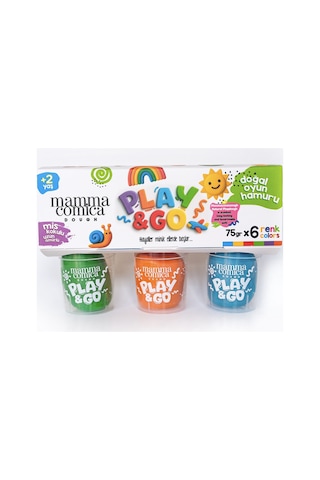 Play & Go 6 Lı Doğal Oyun Hamuru Seti 6 Renk X 75 Gr Çok Renkli