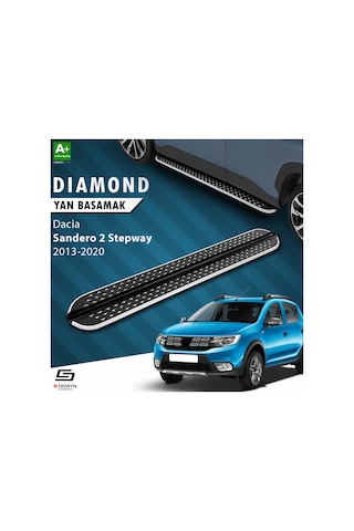 S-dizayn Dacia Sandero 2 Stepway Diamond Krom Yan Basamak 173 Cm 2013-2020