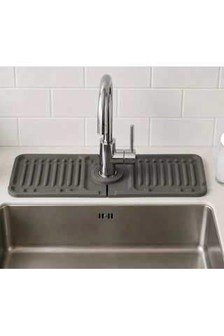 Mutfak Banyo Lavabo Kenarı Silikon Mat Gri Bx40 Ahşap - Şeffaf