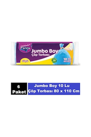 Güçlü Çöp Poşeti Jumbo Boy 80 X 110 Cm 10 Lu - Mavi X 6 Paket