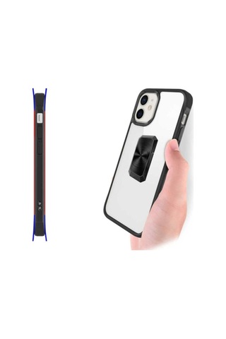 Apple Uyumlu iPhone 12 Kılıf Zore V-bax Kapak Siyah