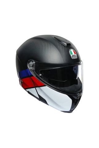Agv Sport Modular Kask Carbon Kırmızı Beyaz