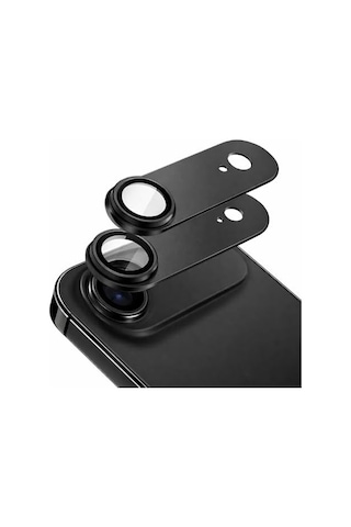İphone 17 Air İle Uyumlu Kamera Lens Koruyucu Cam, Hd Şeffaf Temperli Camera Lens Protector, Çizilmeye Dayanıklı Lens Cover, Metal Görünüm Çerçeveli Kamera Koruma Siyah, İphone 17 Air