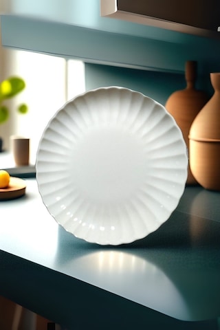 Kütahya Porselen Bone Luz Form Pasta Takımı 6 Parça 21cm Beyaz Bnlzf21dus600 Beyaz