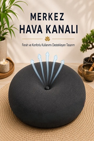 Ergonomik Meditasyon Minderi Yoga Ve Meditasyon İçin Doğru Oturuş, Uzun Süreli Konfor Siyah