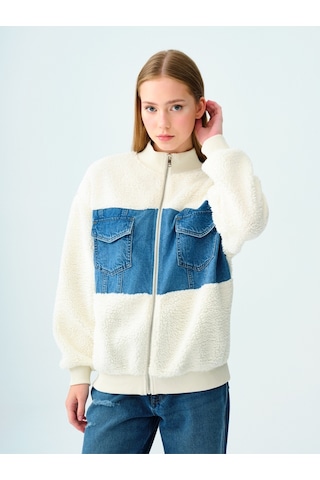 Regular Fit Kadın Sweatshirt Beyaz