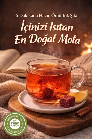 Yörem Afyon Saf Bitkisel Küp Atom Çayı 7 Baharatın Tam Dengesi, İçinizi Isıtan En Doğal Mola, Glikozsuz 150gr