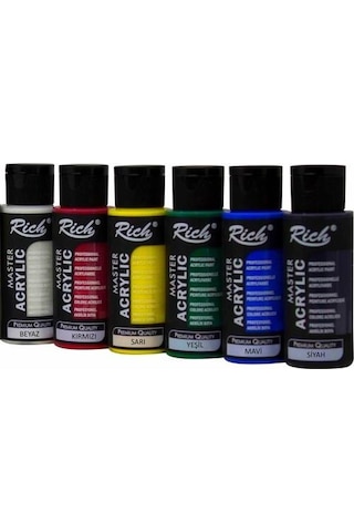 Rich Mastermix Akrilik Boya 60 Cc 6 Lı Canlı Renkler