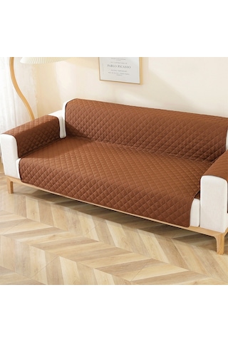 Sones Çift Taraflı Su Geçirmez Evcil Hayvan Yastığı Elmas Desenli Kanepe Kılıfı, Boyut: 190x196cm Kahve