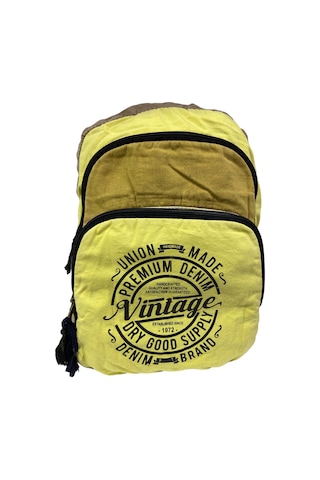 Kaliteli Vintage Disayn Sırt Gezi Çantası New Patchwork 5017 Gri - Sarı