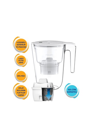 Philips Su Arıtma Filtreli Sürahi 3,4 L Awp2953wht