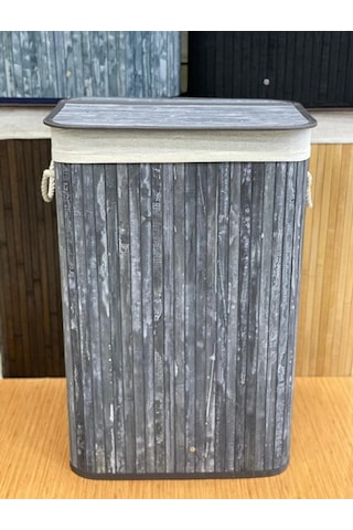 Sever Bambu Çamaşır Sepeti Dikdörtgen 33279 Gri Diğer