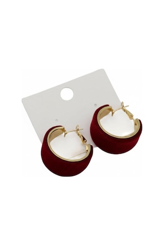 Kadın Bordo 14k Kaplama Çelik Halka Küpe 30 Mm Çok Renkli
