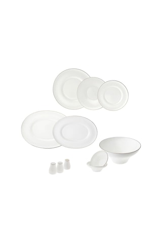 Jumbo 60 Parça Star Yemek Takımı Platin Beyaz