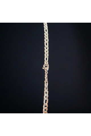Kesebe Gümüş Renk Zincir Halkalı Unisex Kolye - 53 Cm Çok Renkli