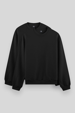 Tommy Life Standart Fit Basic O Yaka 2li Paket Siyah Erkek Sweatshirt - 88053 Siyah