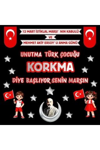 12 Mart İstiklal Marşı'nın Kabulü Pano Süsü 7