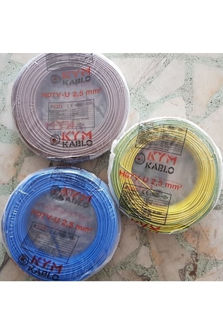 Kym Kablo 2.5 Nya Tam Bakır H07V-U Tse 100 Metre