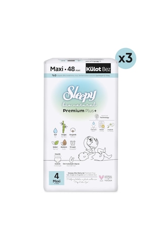 Sleepy Bio Natural Premium Plus Avantajlı Paket Külot Bez 4 Numara Maxi 144 Adet
