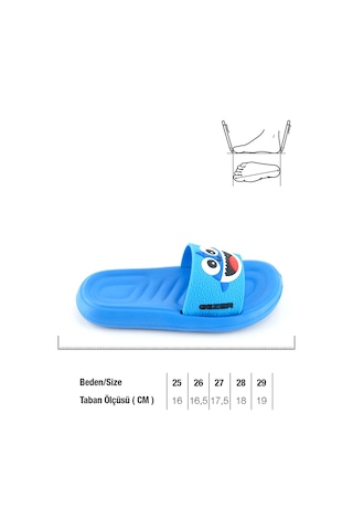 Gezer Yazlık Erkek Çocuk Eva Banyo Havuz Plaj Terlik Saks Mavi
