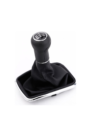 Geeksen Vw Golf Bora Jetta İçin 6 Vites Siyah Pu Deri Vites Kolu Kılıfı 1999-2004 Siyah