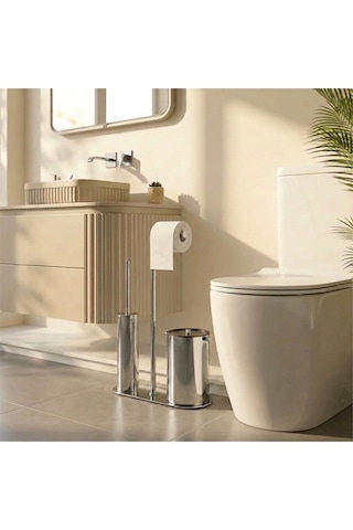 Kobos Nova Çöp Kovalı Yuvarlak Hareketli Wc Set Parlak Krom Kbw-907cr