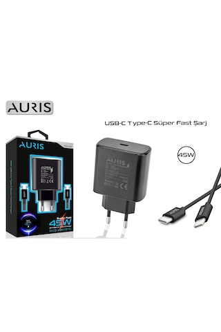 Auris ARS-CH35 45W Type C Şarj Aleti Seti