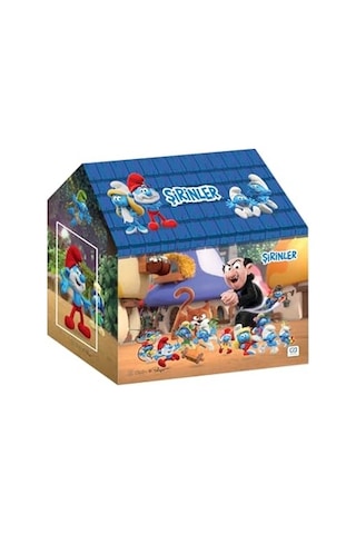 Şirinler - Smurfs Temalı Lisanslı Kaliteli Kumaşlı 2 Kişilik Kolay Kurulum Eğlenceli Çocuk Oyun Çadırı Açık Mavi