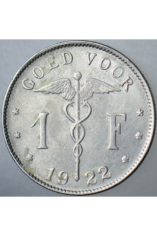 Belçika 1 Frank 1922 Belgıe.
