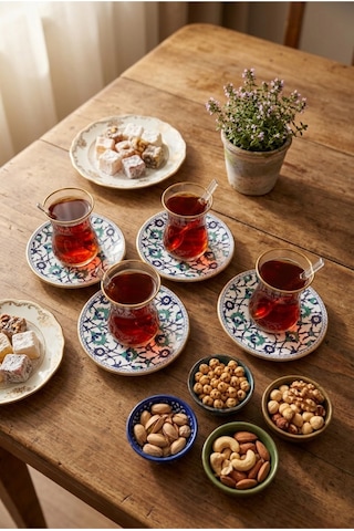 Bernardo İznik 12 Parça Çay Seti Çok renkli