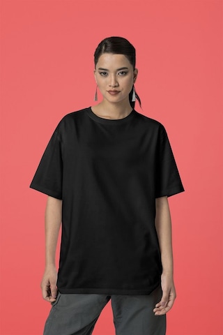Sevbano Unisex Oversize Baskısız Basic Tişört Siyah