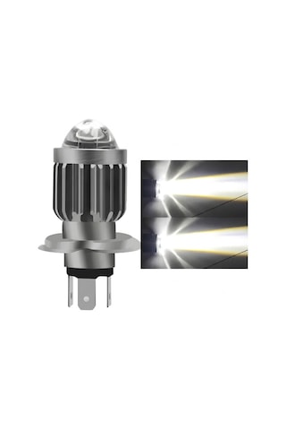 Far Ampulü Led Otomobil H4 Mercek Beyaz-beyaz 1 Adet