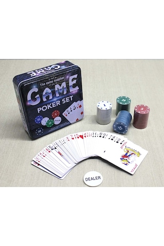 Rakamlı Poker Çipi Oyun Seti Metal Kutulu 80 Poker Fişi