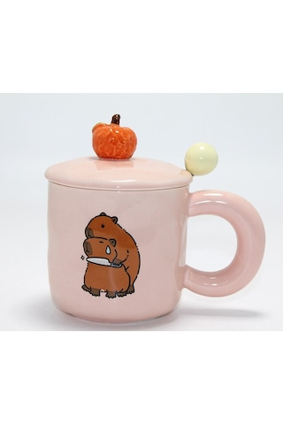 3d Kapibara Capybara Desenli Porselen Kupa Bardak Kahve Bardağı Çay Kupası Arkadaşa Hediye Çok Renkli