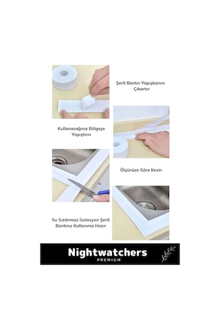 Deluxe Su Geçirmez Sızdırmaz Dayanıklı Lavabo Pvc Yağ Kenar Küf Önleyici 3.2m 1 Adet İzolasyon Bant