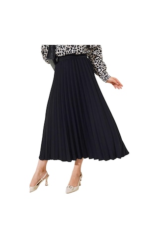 Kadın Krep Piliseli Lastikli Etek Bgl-st04349 Siyah