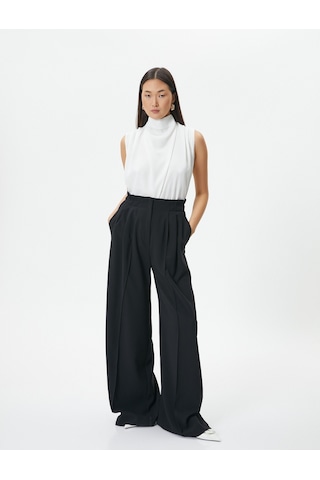 Koton Drape Yaka Bluz Kolsuz Kırık Beyaz 4sak60025uw Ekru