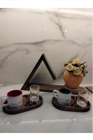 4 Lü Ahşap Md Daily Fincan Seti 2 Kişilik 95ml