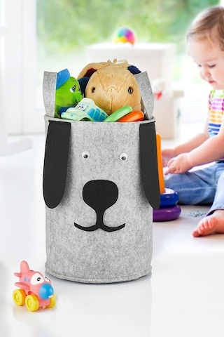 Helen's Home Çocuk Odası Düzenleyici Oyuncak Saklama Sepeti Kirli Çamaşır Sepeti Köpek Tasarım 48 Cm X 35 Cm Genel