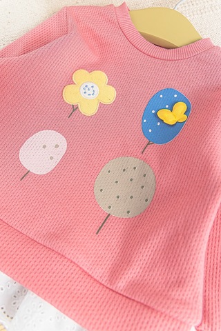 Güpür Detaylı 2'li Kız Bebek Takım 001