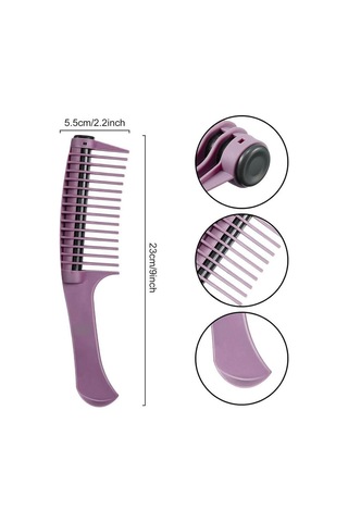 Koodmax Saç Bakım Ürün Dağıtıcı Boya Ombre Geçiş Tarağı Dolaşık Açıcı Saç Tarak - Lila Siyah