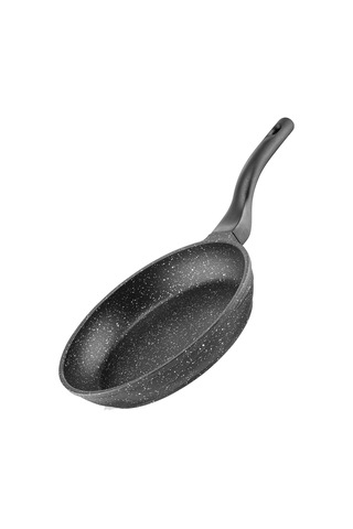 32 Cm Granit Döküm Tava Yanmaz Yapışmaz Ağır Döküm Siyah
