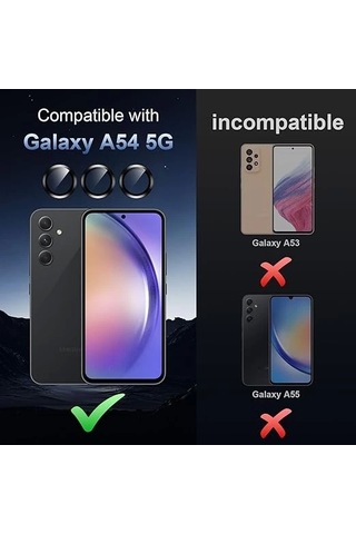 Samsung Uyumlu Galaxy A54 Kamera Koruyucu Temperli Cam Parlak Lens Koruma Eko Cl-07