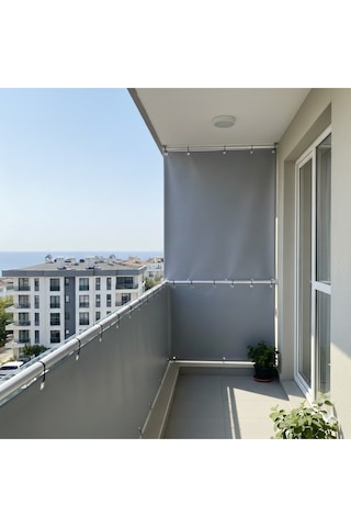 650 Gr/m² Profesyonel Kapsüllü Gri Polyester Branda Su Ve Uv Geçirmez - Balkon, Garaj, Bahçe Gri