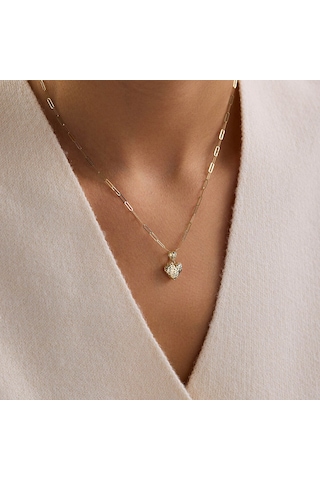 14 Ayar Ataç Zincir Kalp Altın Kolye 1.45 Gram 50 Cm T14761 Çok Renkli
